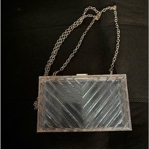 Clear and Gold acrylic purse